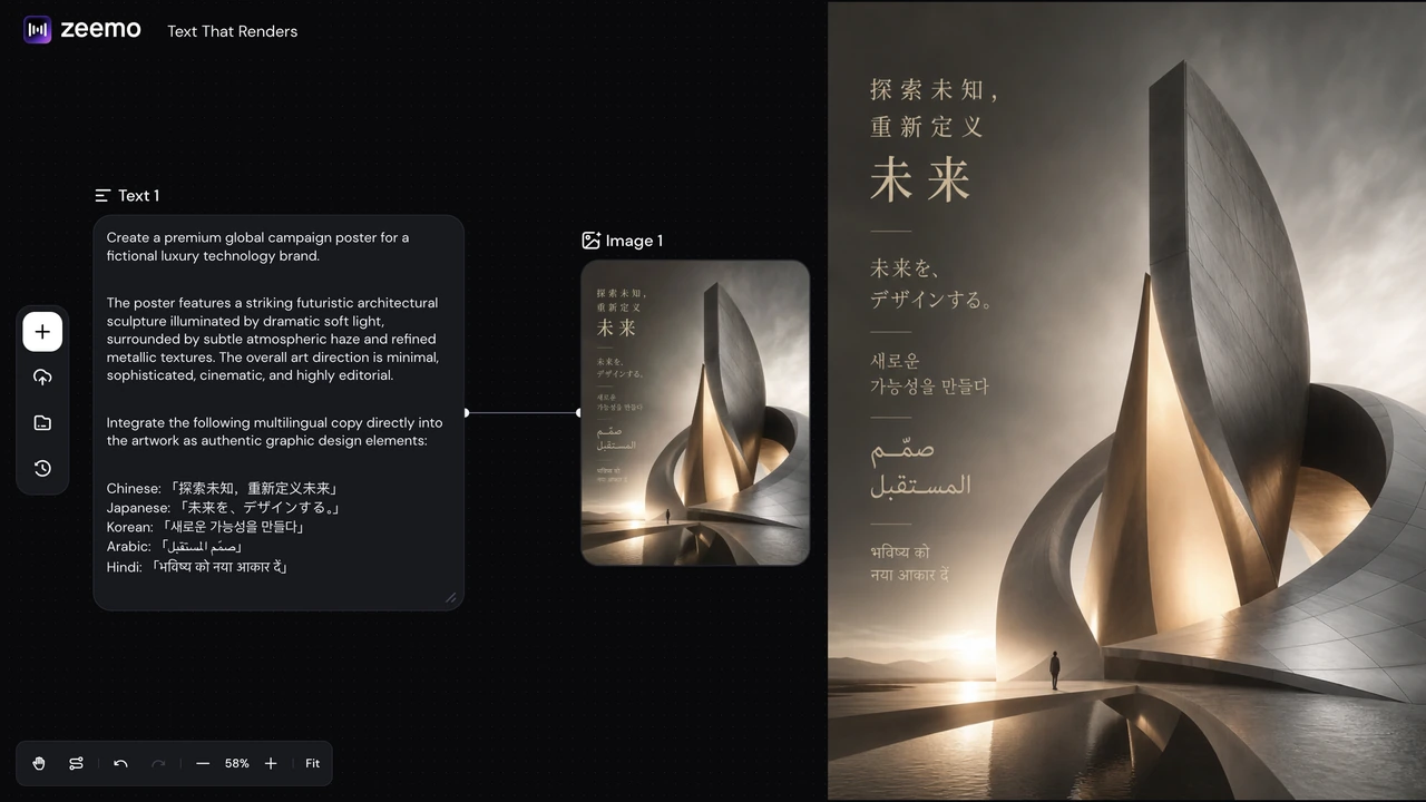 Text rendering inside AI images