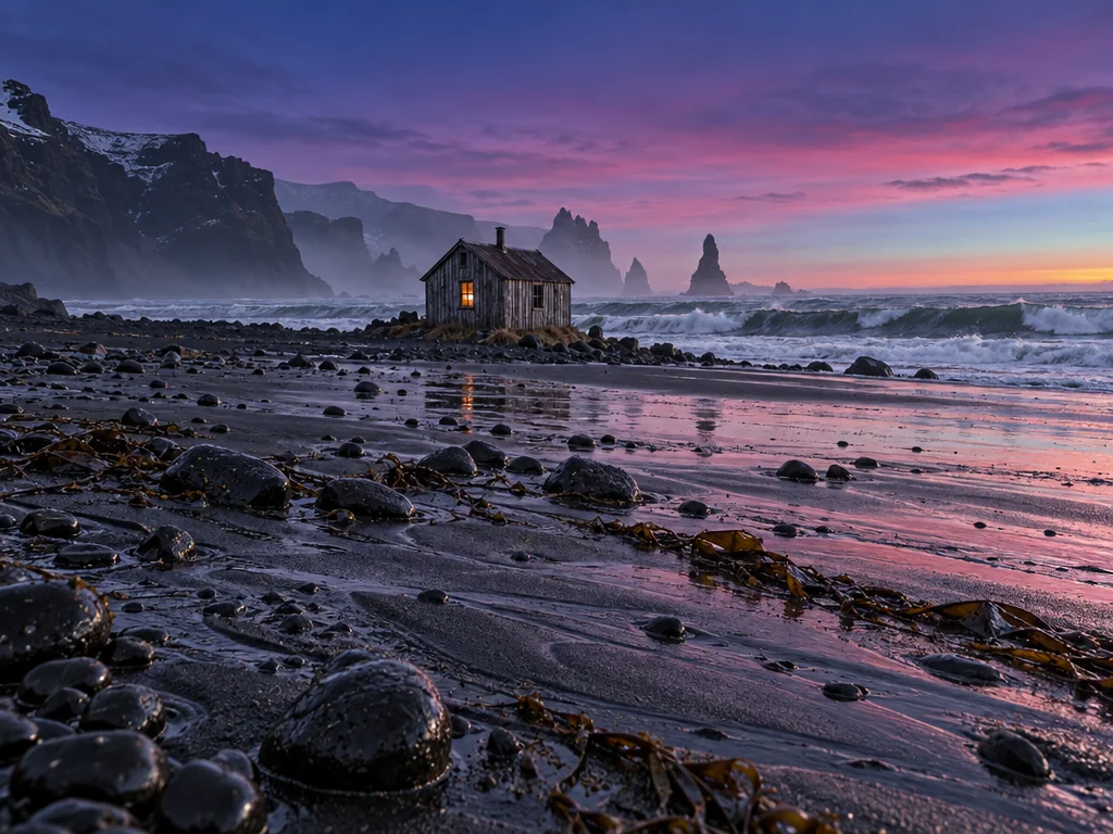 Coastal home in soft morning light